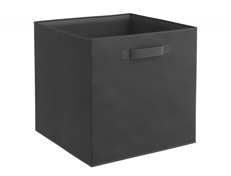 Boîte de rangement en tissu noir pour étagère Milo