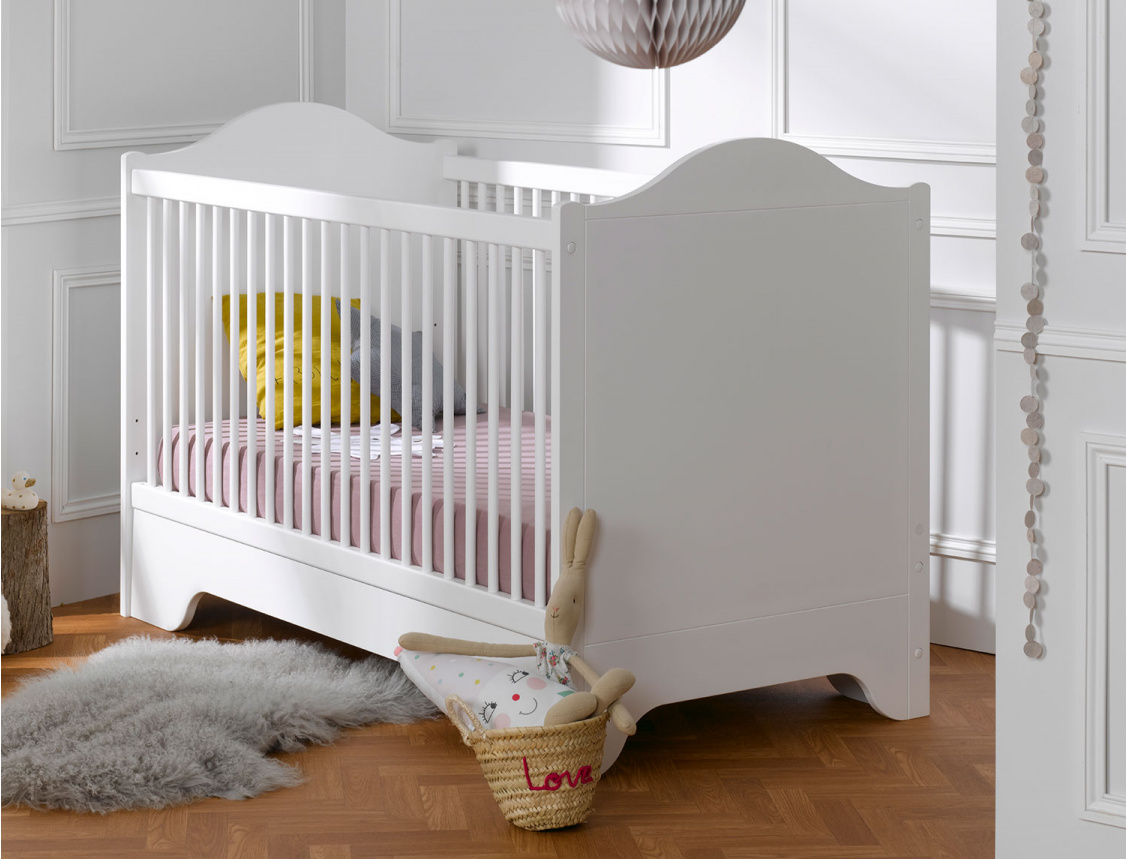Lit gigogne enfant Occitane Blanc 90x190, avec lit escamotable
