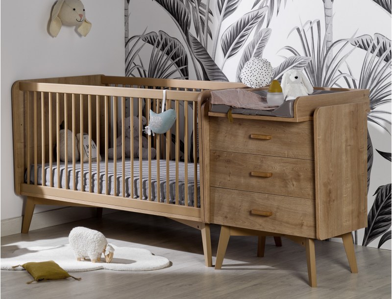 Cott Lit bébé Montessori pour enfants lit maison en bois 70x140cm