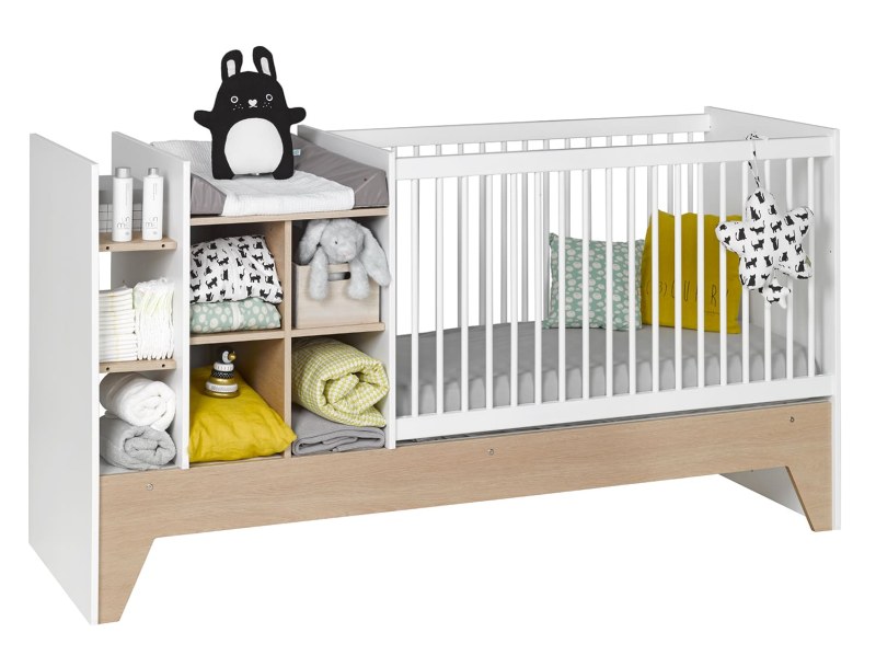 Jurassien - ✨✨✨ NOUVEAU : LIT BÉBÉ COMBINÉ LUDO 😍 😍 En plus de l'espace  pour coucher bébé, ce lit combiné est équipé d'espaces de rangements très  pratiques et d'une table à