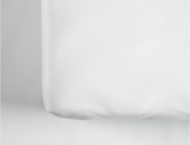 Drap housse blanc 90x190 cm en coton bio 80 fils.