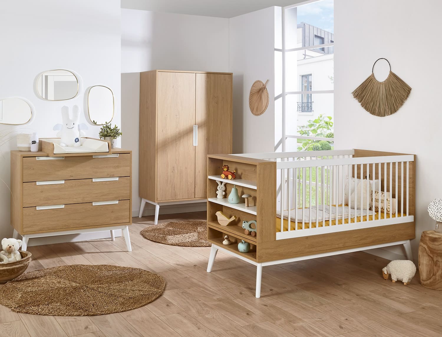 Chambre bébé complète Gaïa Blanc &amp; Chêne